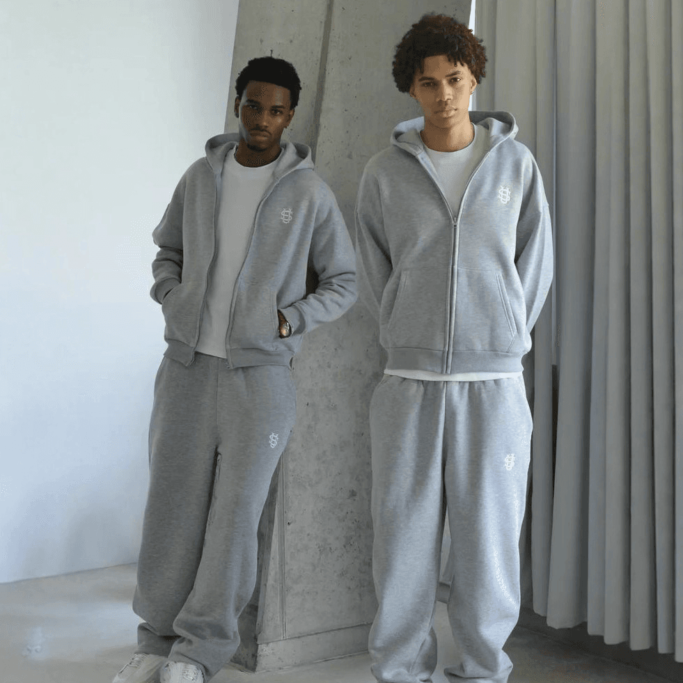 Men's Streetwear Track Suit Set - Zip-Up Hoodie & Joggers For Hip Hop & Casual Wear