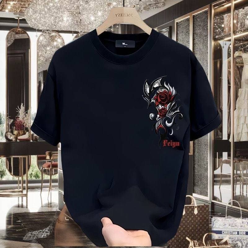 2024Men's high-quality round-neck pullover short-sleeved t-shirt