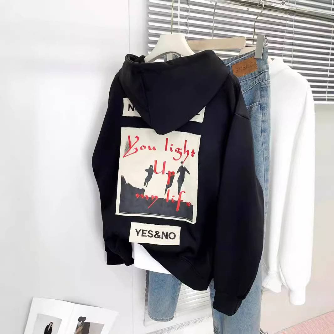 Men's Clothing personality street fashion hip hop style hoodie fingerprint print sweatshirt sweatshirt sweatpants