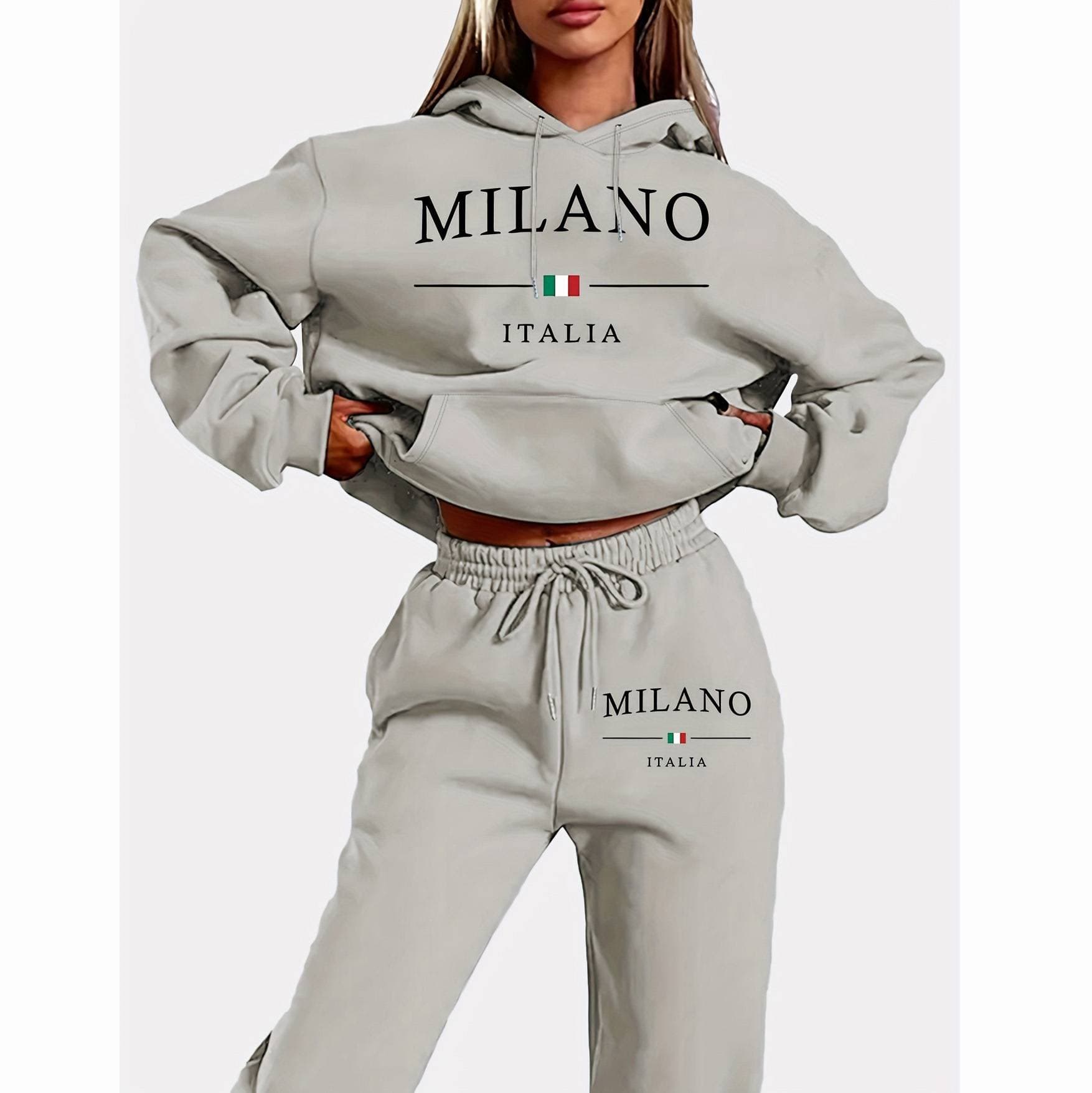 Women's Clothing 2pc Stylish Casual Letter Printed Tracksuit With Soft Fabric