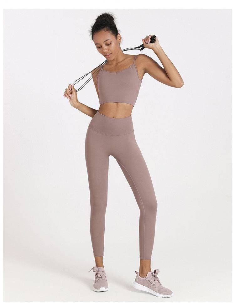 Women's Clothing Cream Color Nude Pants High Waist Hip Lift No Embarrassing Line Yoga Pants Quick Dry Sports Bottom Nine Points Pants