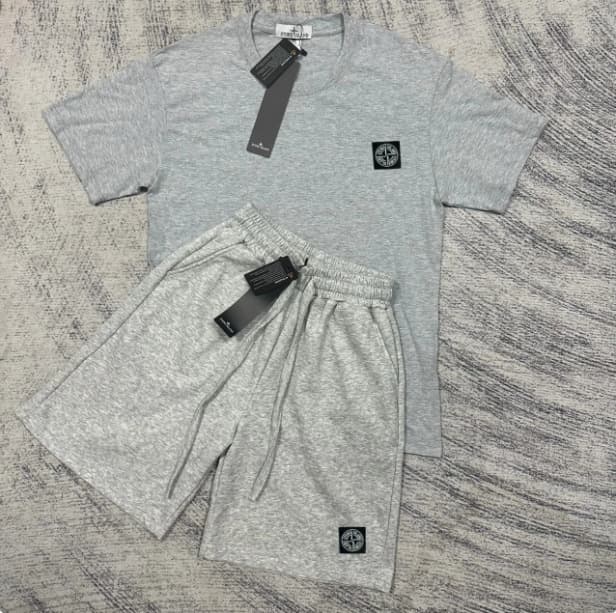 Short STONE à insigne boussole transfrontalier, pantalon décontracté mi-long, ensemble de sport ample à manches courtes pour l'été