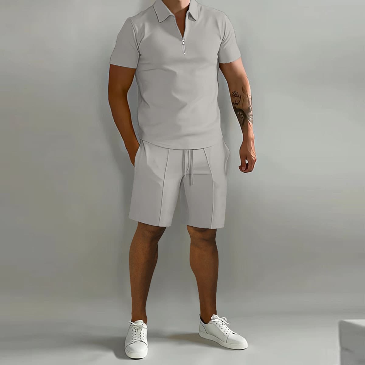 Men's Polo Casual Loose Short Sleeve Shorts Tracksuit
