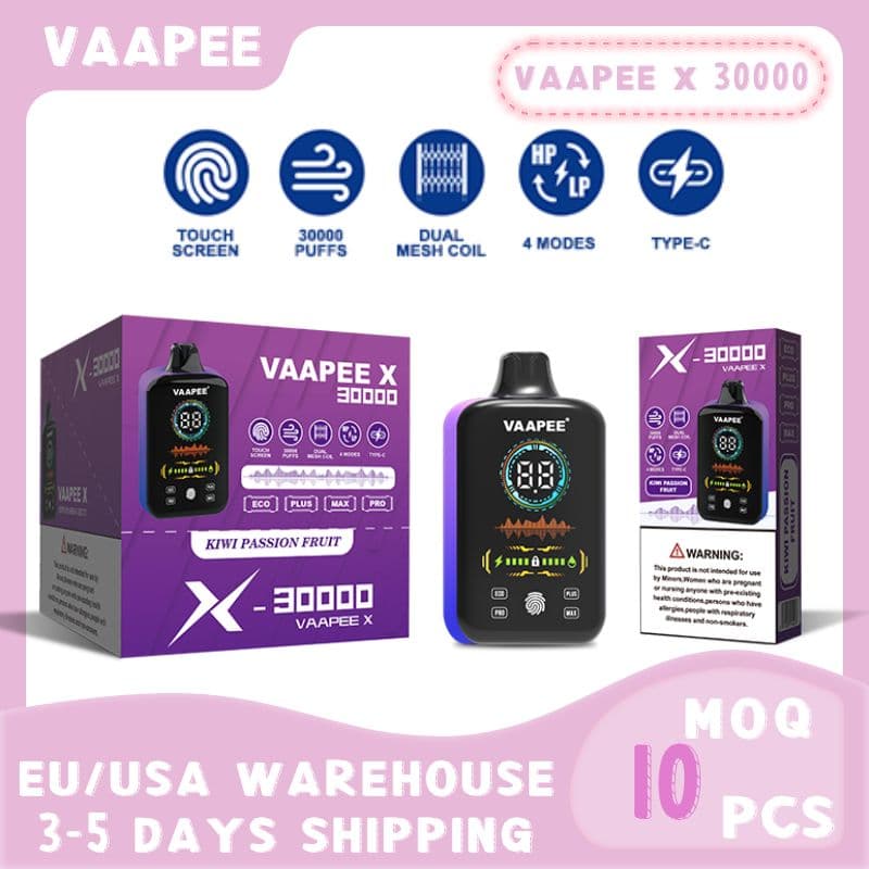 Pod jetable Vaapee X 30 000, 30 000 bouffées, saveurs de fruits, 2025