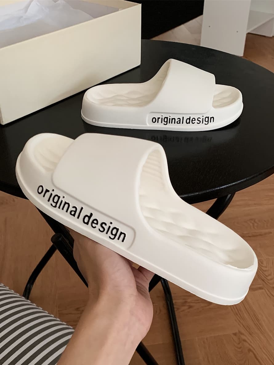 Simple Summer Sle Beach Sandals Ex Outdoor Wear Anti-Slip Ular Couple Slippers Flat Heel EVA Material Pure Color