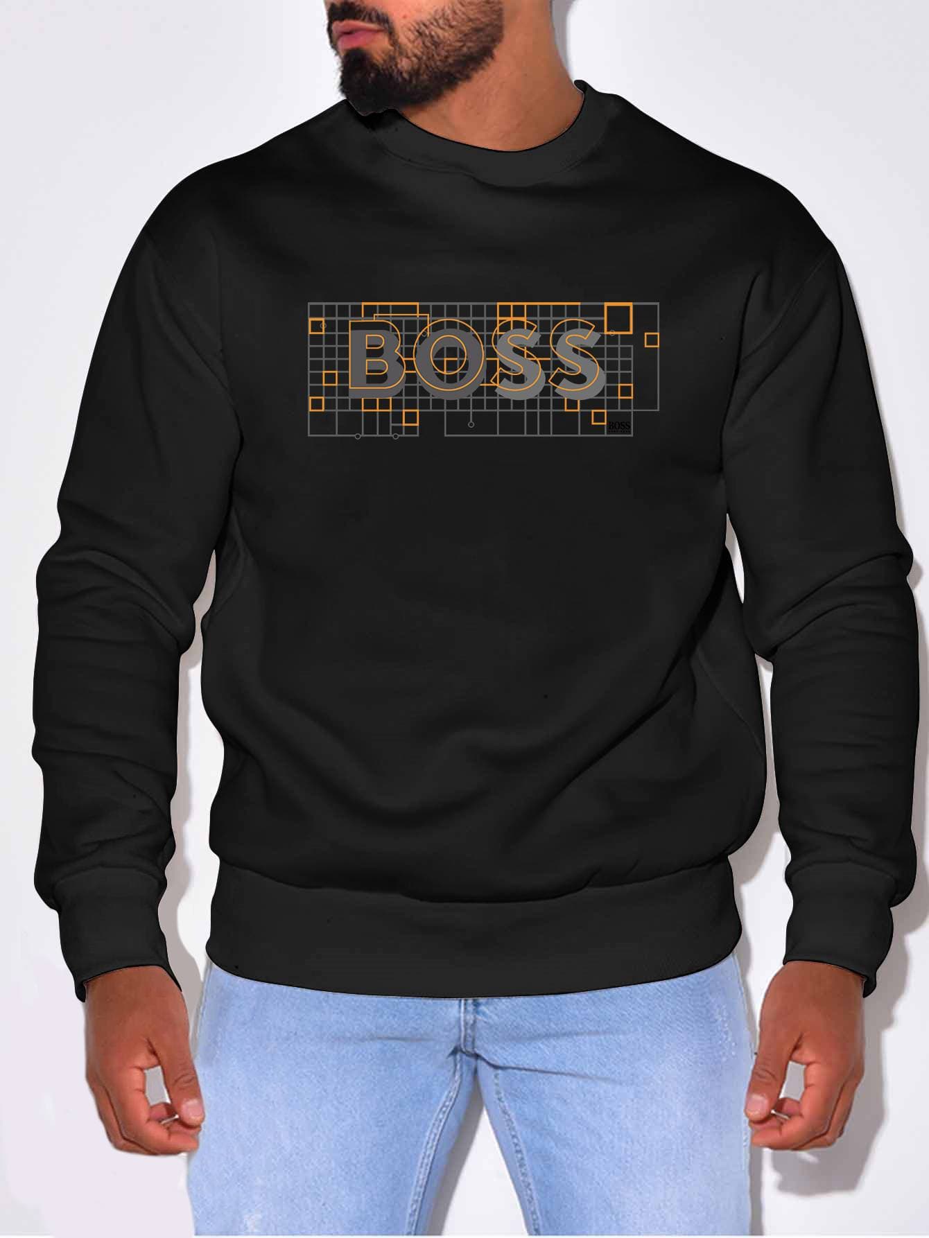 Sweat-shirt à col rond en coton pour hommes, décontracté, ample, à la mode, haut à manches longues