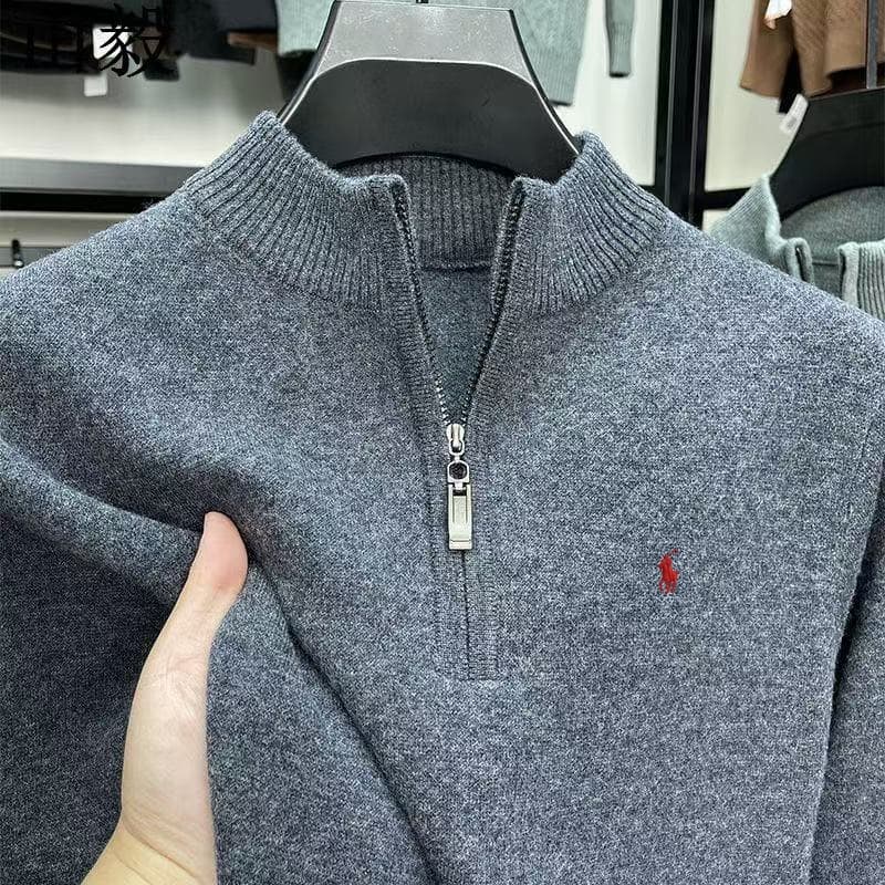 Pull mi-montant décontracté et tendance pour homme Lav-Xiaoma, collection automne-hiver, veste chemise chaude en maille zippée, taille 8