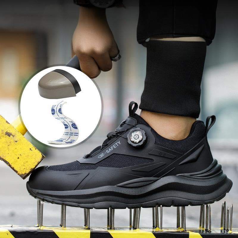 Men's Labor Protection Shoes Steel Toe Work Shoes – Anti-Puncture Safety Boots (Breathable & Slip-Resistant)