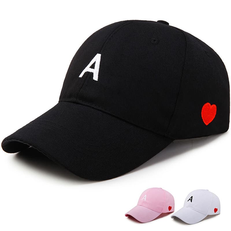 Hat Women's Korean Fashion Leisure Trendy Brand ins Baseball cap Male A Letter Love Summer Sun Visor Cap Male