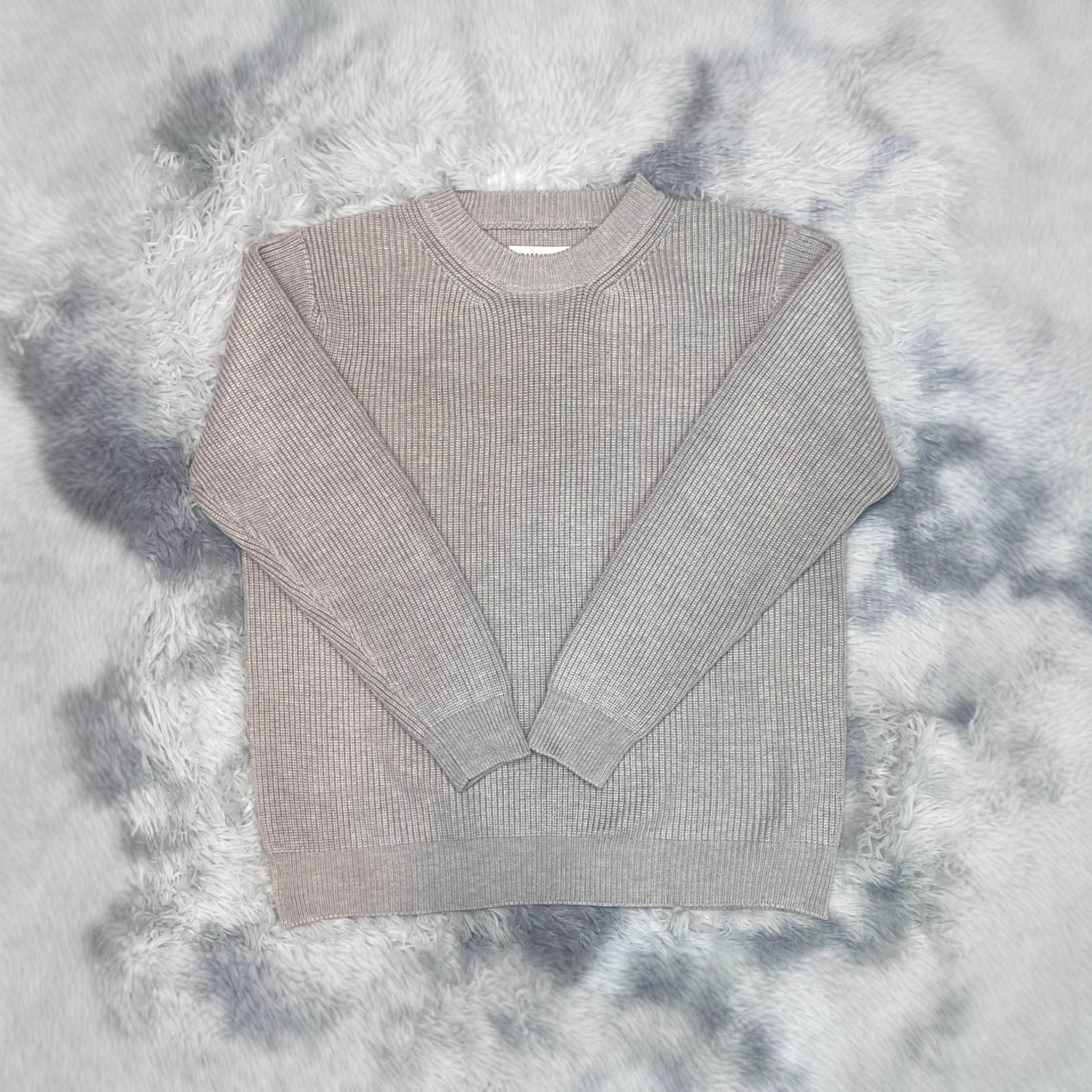 Four-Corner Stitching Mark Maji Home Style Solid Color Knitted Sweater Round Neck Pullover Warm Men's And Women's Top