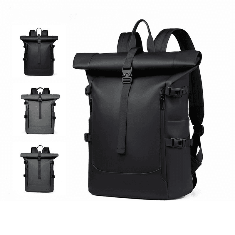 New Shoulder Bag Men's Senior Sense Of Business Computer Outdoor Leisure Rolled Edge Travel Backpack Fashion Commuting
