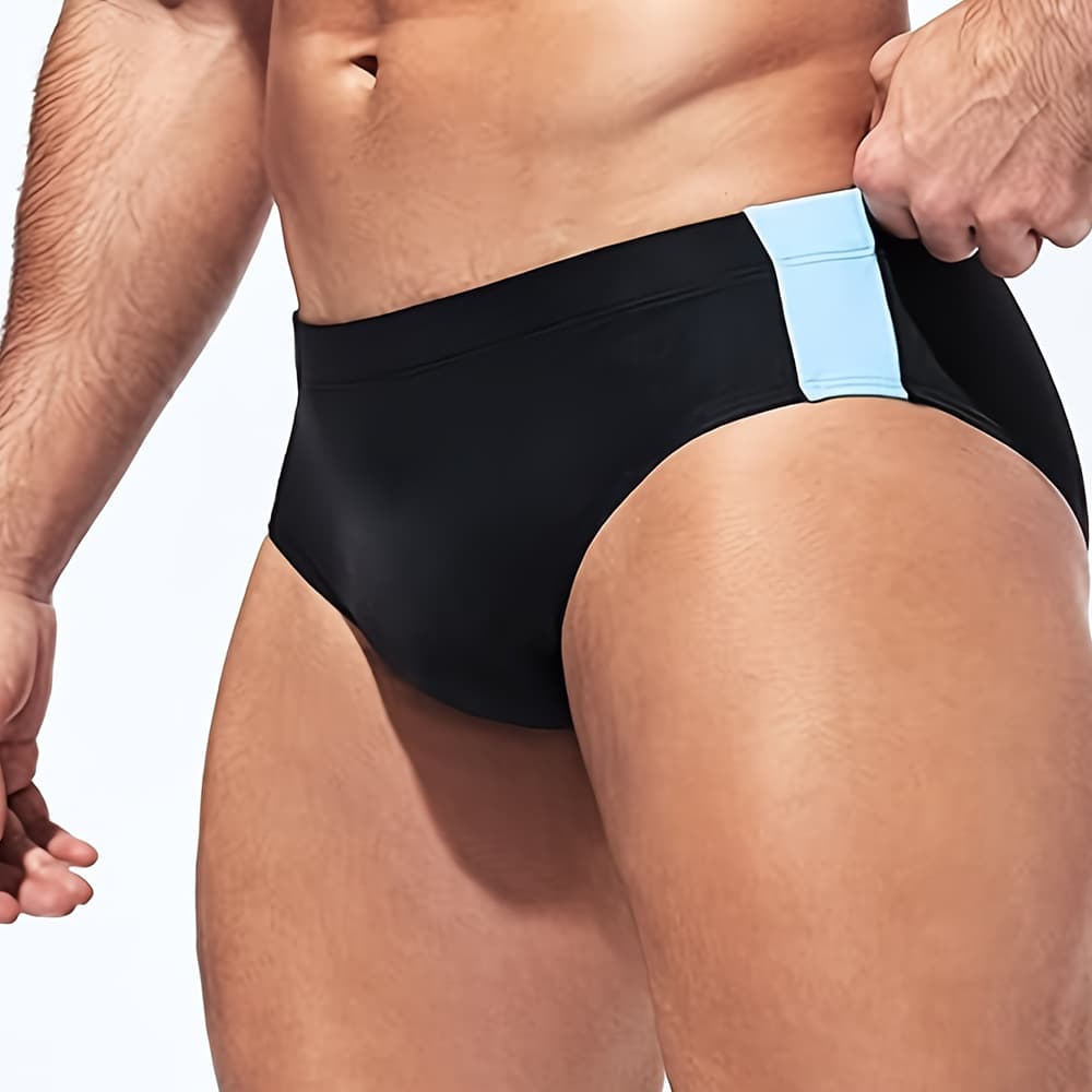 Men's Triangle Solid Color Tight Anti Exposure Anti Embarrassment Sexy Sports Fashion Swimming Trunks