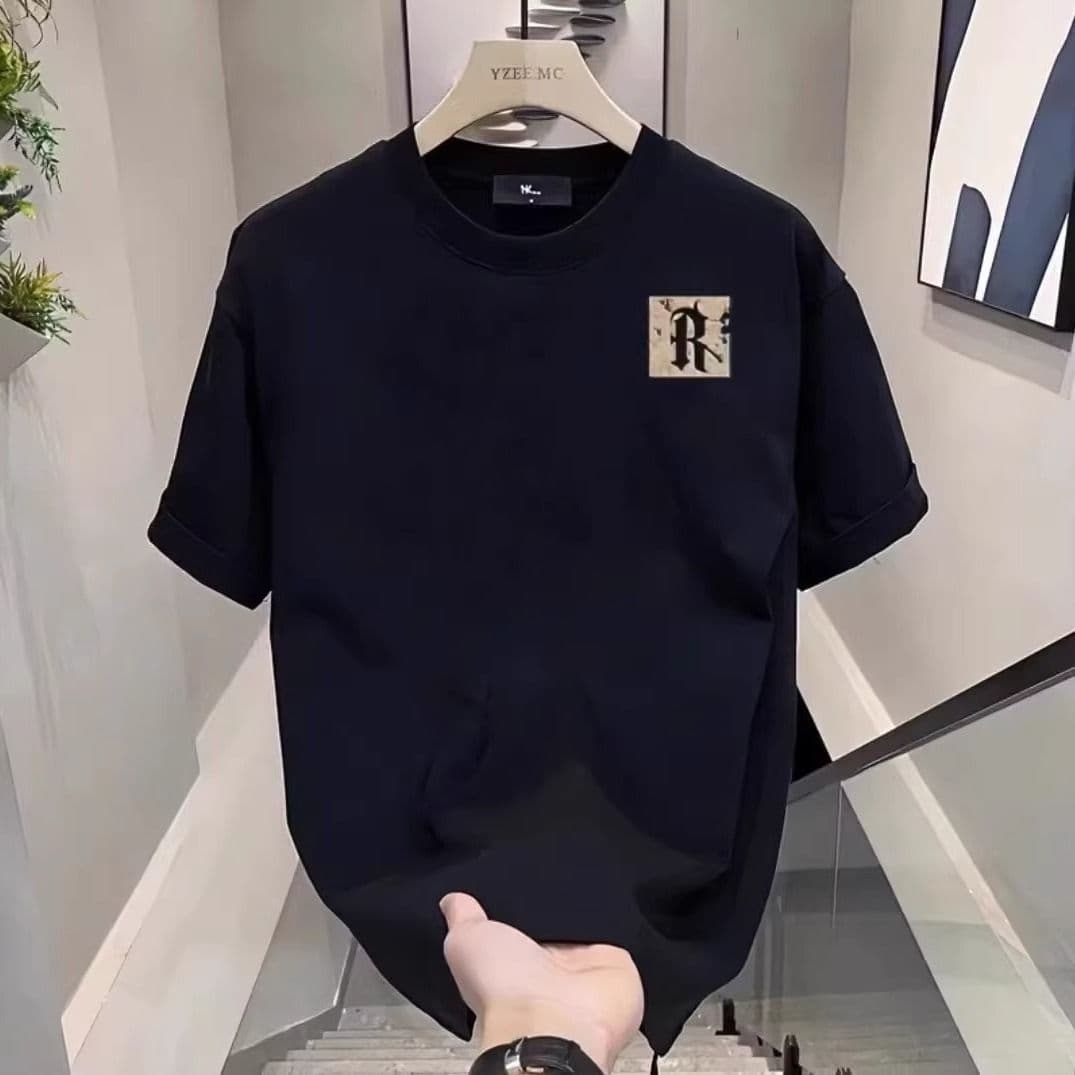 2025 Fashion Trendy Brand Short-sleeved T-shirt Men's Summer New Trend Letter Printing Loose And Versatile Handsome Top