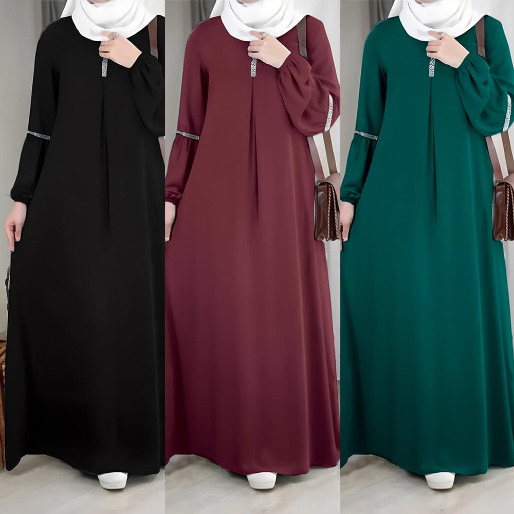 Women'S abaya middle east satyr arab fashion long sleeve abaya dress casual sequin sundress clothing