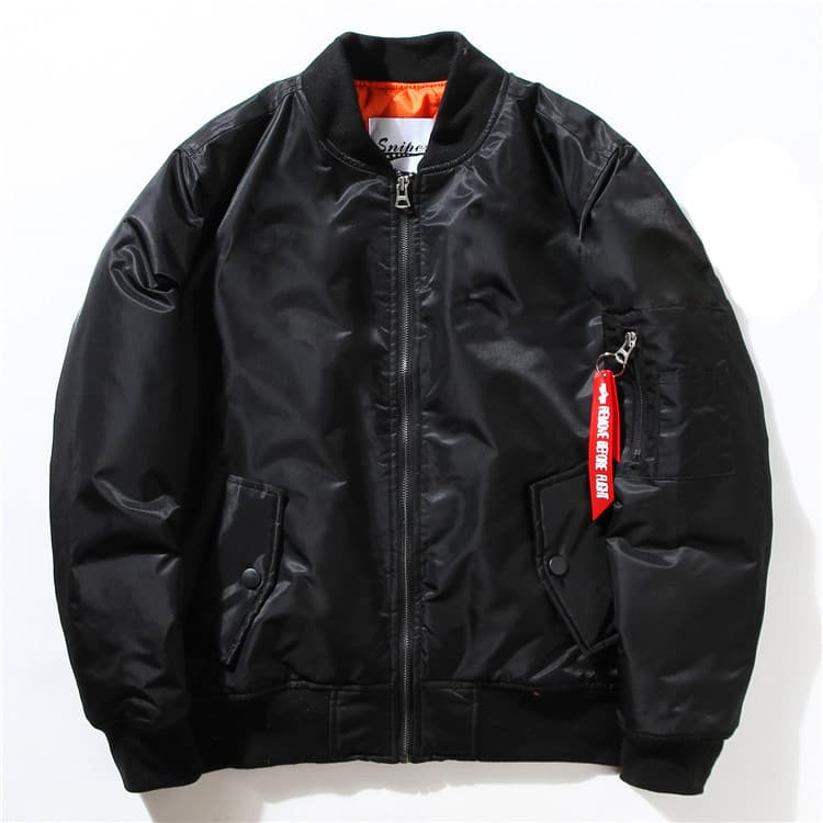 Unisex MA-1 Bomber Jacket – Retro Aviator Style With Stand Collar & Multiple Pockets, Streetwear Essential