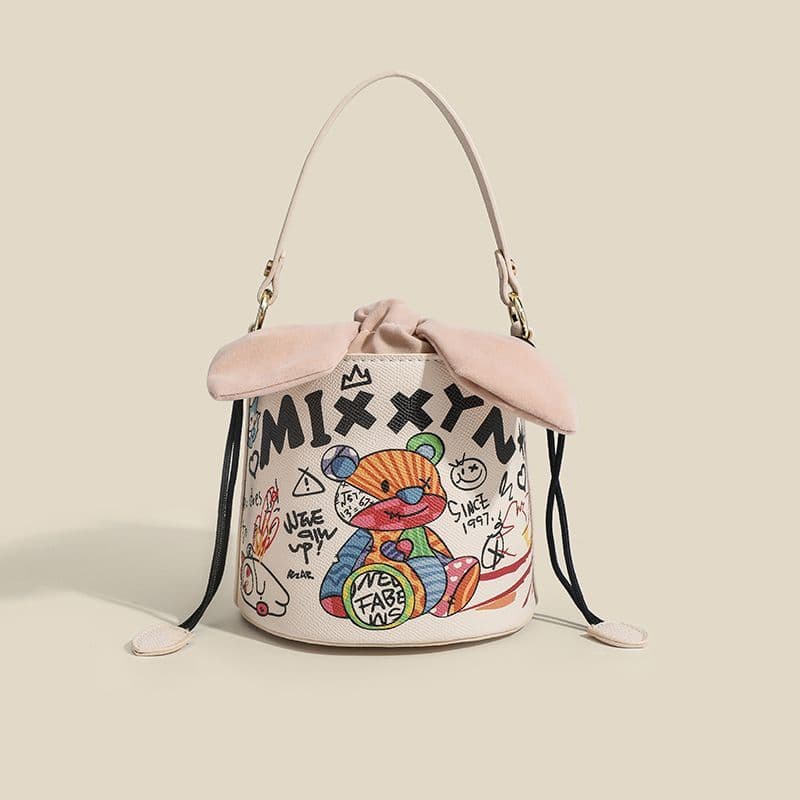 Doodle Bear Bucket Bag Women's Handbag Crossbody Bag Shoulder Bag