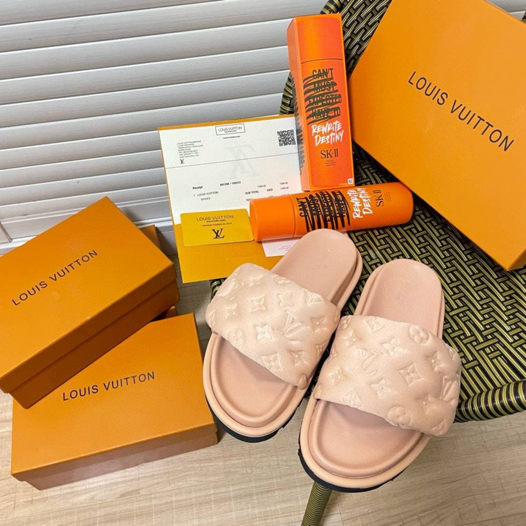 Louis,Vuitton,lv,chaussures d'été unisexes tendance de créateur de mode pantoufles en gelée 11