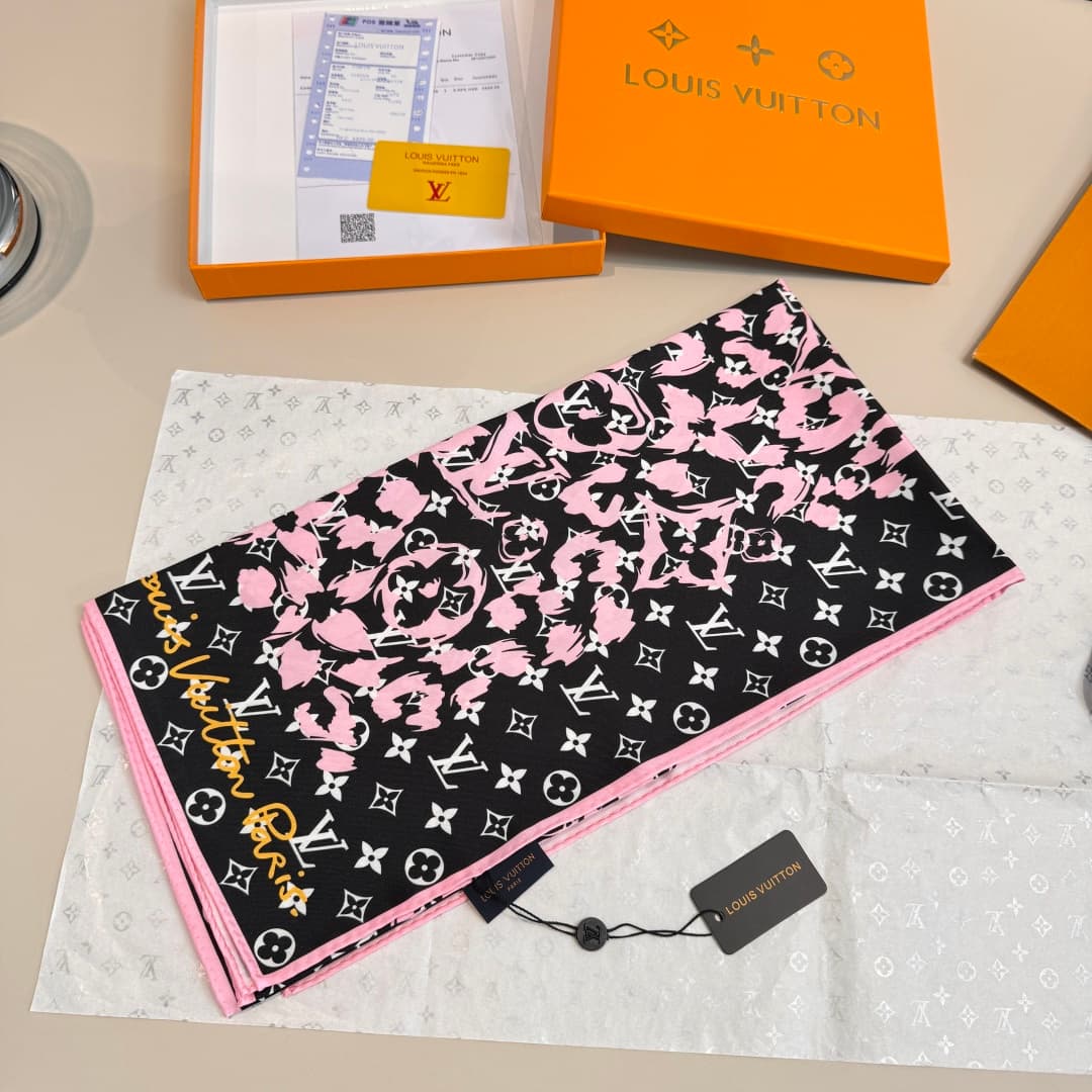 Écharpe Infinity en soie monogrammée de luxe, 100 % soie de mûrier, 90 x 90 cm, identique à celle vendue en boutique spécialisée