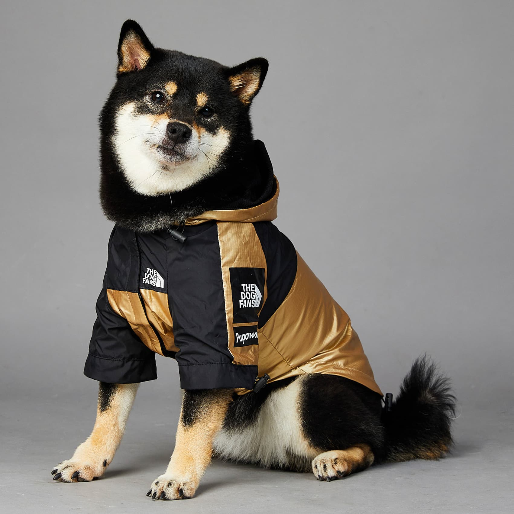 American Flag Tide Brand Windproof and Rainproof North New Dog Large Dog Raincoat Dog Pet Charge Clothes