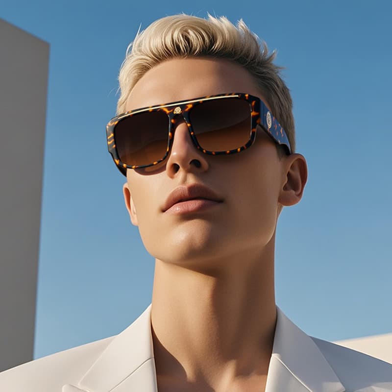 2025 European And American New Style Men Thick Fashion Cross-Border Trade Large Frame Sunglasses Women
