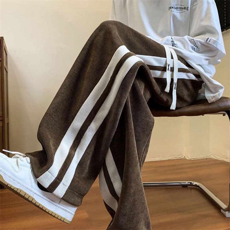 Men's Clothing Spring And Autumn Pants Men's Corduroy High Street Ins Trend Sports All Match Straight Loose Trendy Brand Drape Casual Trousers