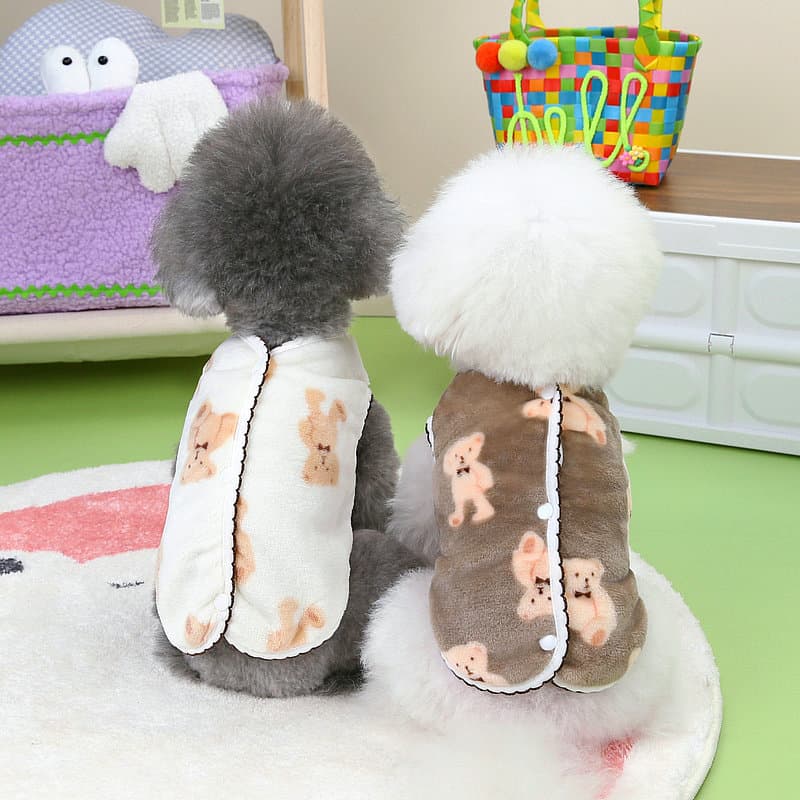 Autumn and Winter 2023 new dog clothes Crescent bear velvet vest Teddy Bomei cute pet dog clothes in stock