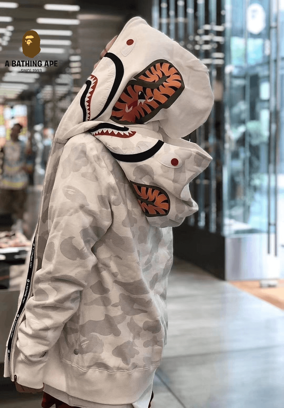 A BATHING APE ABC CAMO High Quality Pure Cotton Version Luminous Spots SHARK FULL ZIP HOODIE MENS AND WOMEN