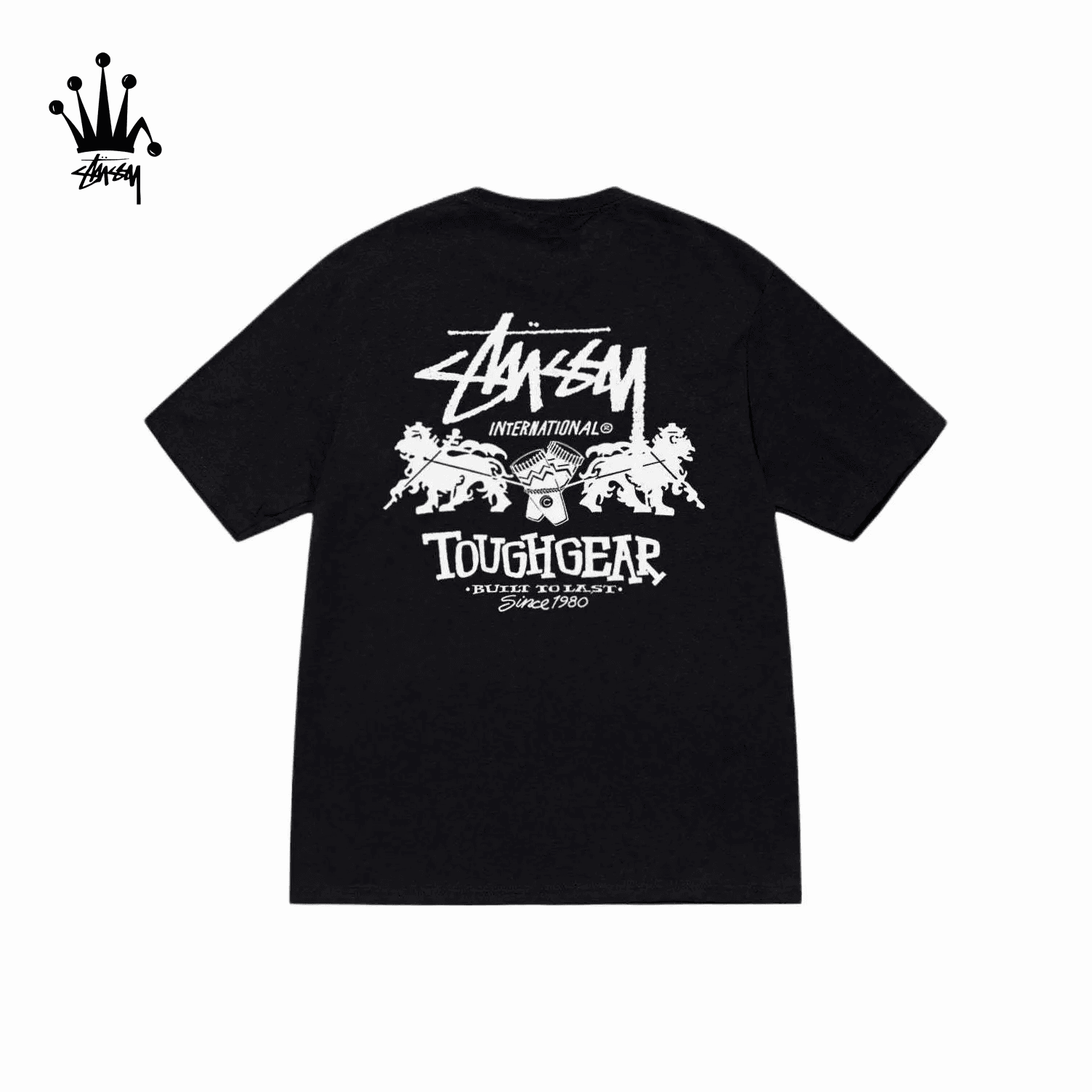 Stussy FW24 TOUGH GEAR INTERNATIONAL TEE Logo Print Loose Ribbed Round Neck Short Sleeved American Retro T-shirt For Both Men And Women