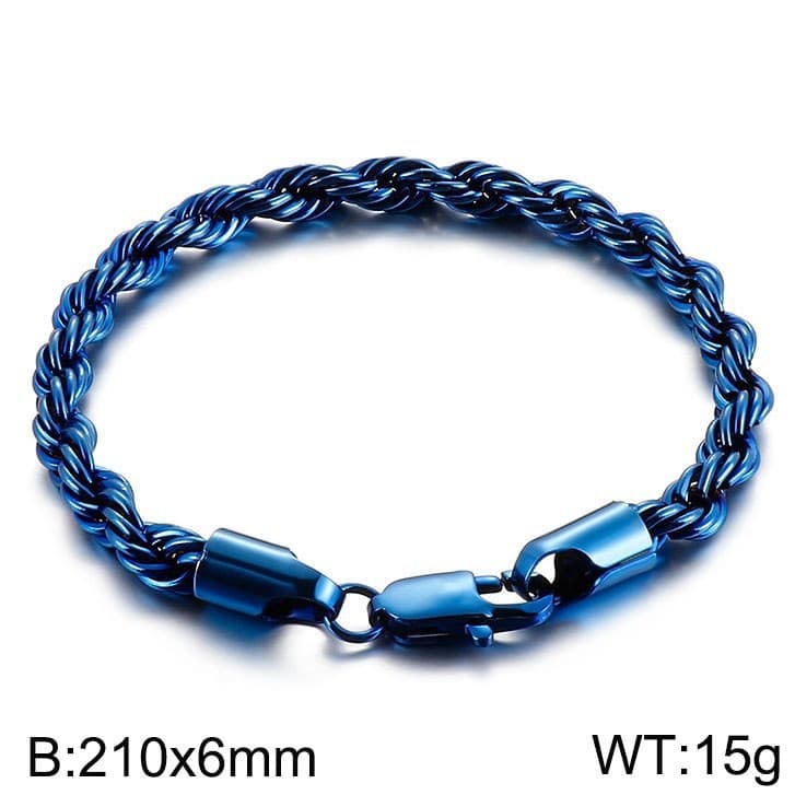 Bracelets pour hommes en acier titane, bijoux tendance, simples, avec boucle torsadée, 4/6/8 mm