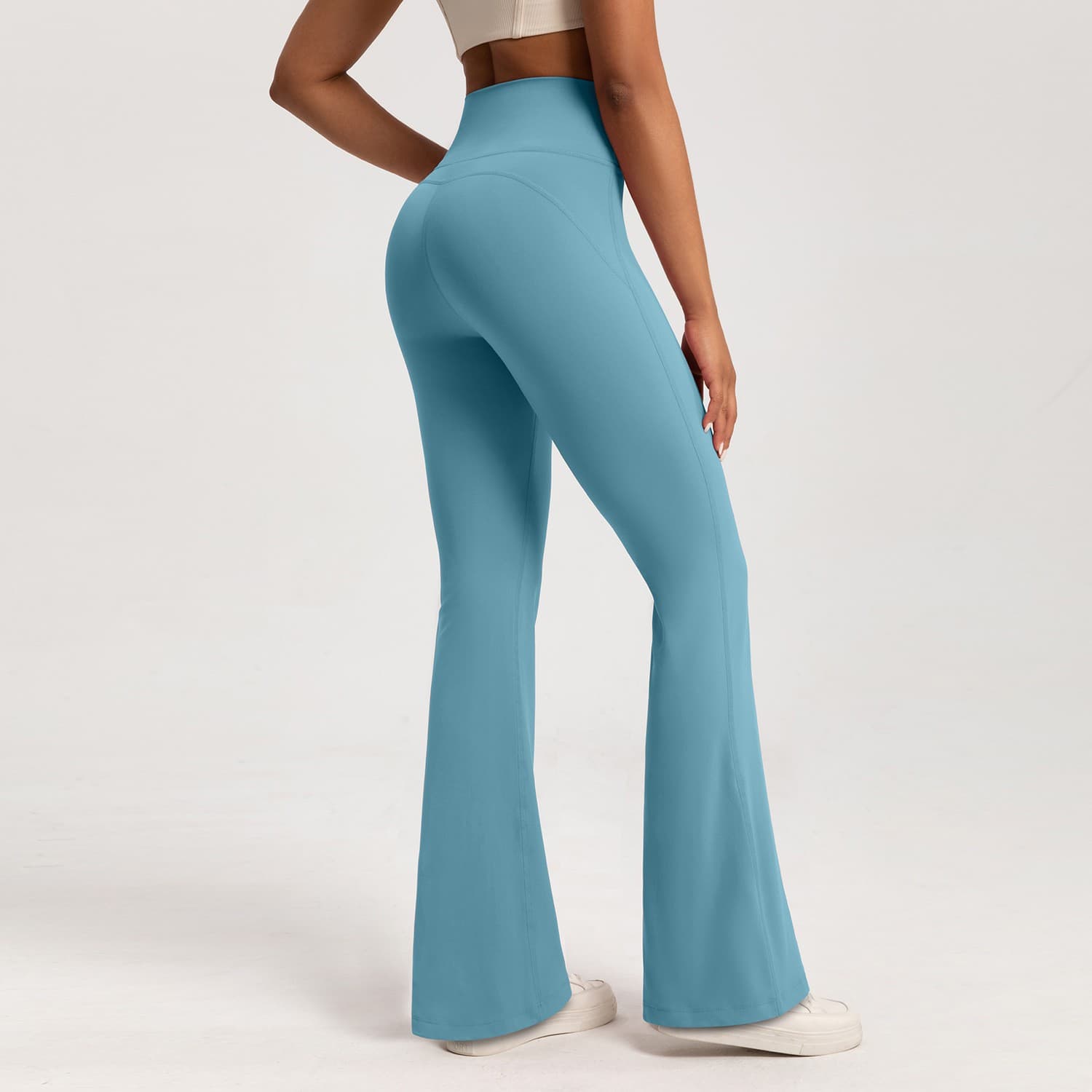 High-end Slim Yoga High Waist Wide Leg Pants Bottoms Breathable Gym Casual Sports Bell Leggings Female