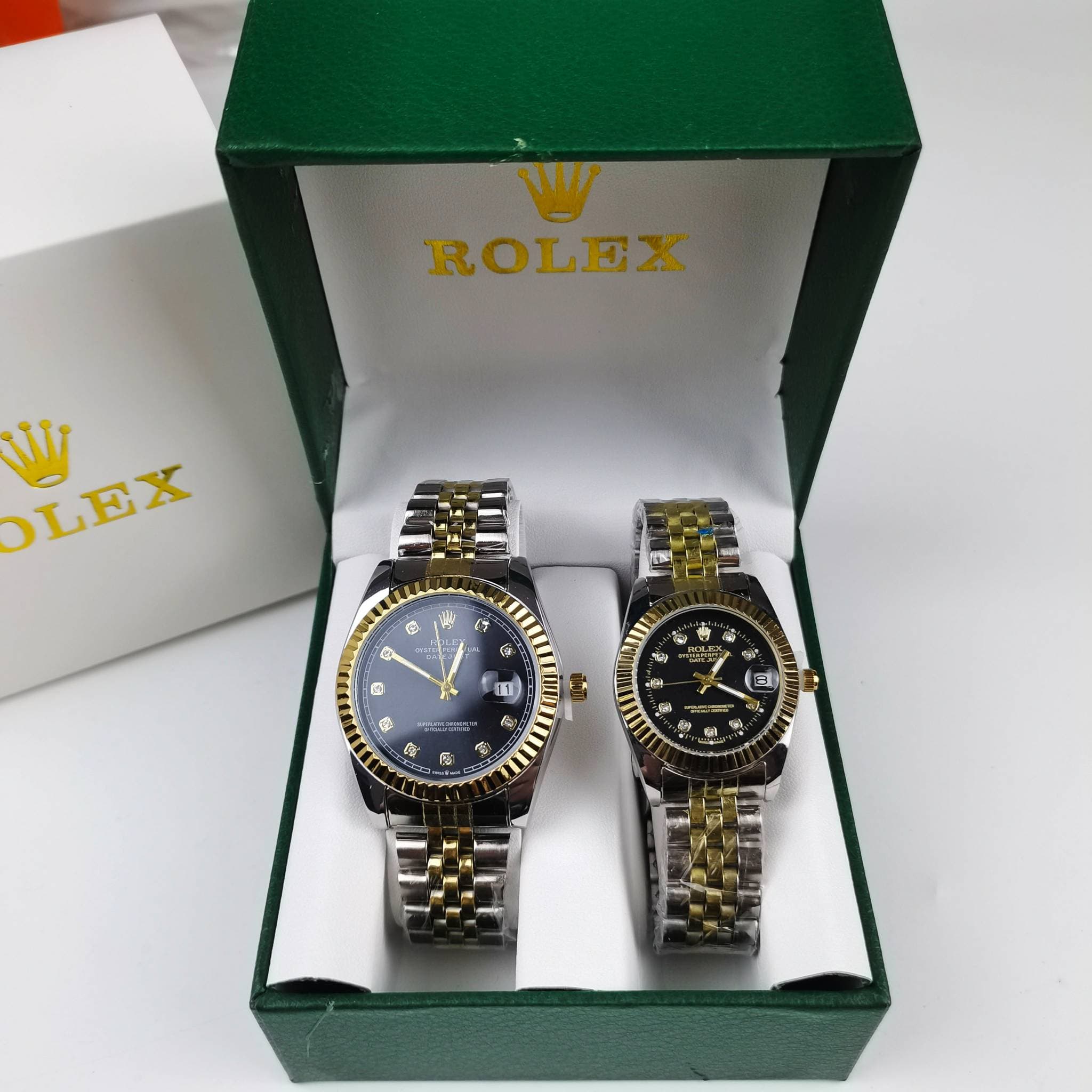Série Submariner avec cadran calendrier bracelet en acier inoxydable entièrement en métal cadeau quotidien pour cent couples hommes femmes ensembl