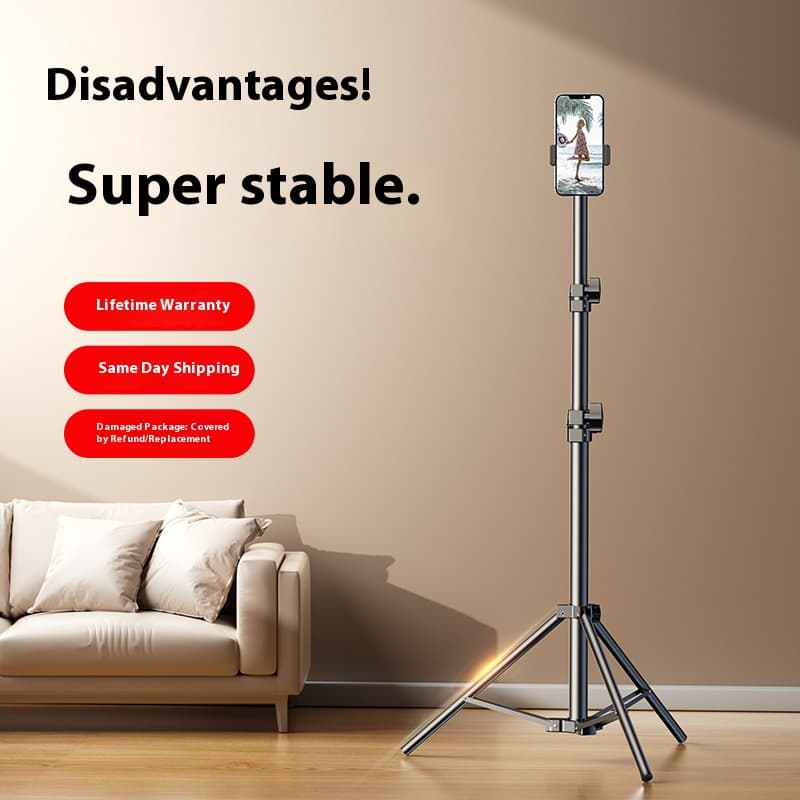 Professional Phone Tripod Stand – Adjustable Height (0.55m/1.7m/2.1m) With Ring Light & Remote, Stable Metal Base