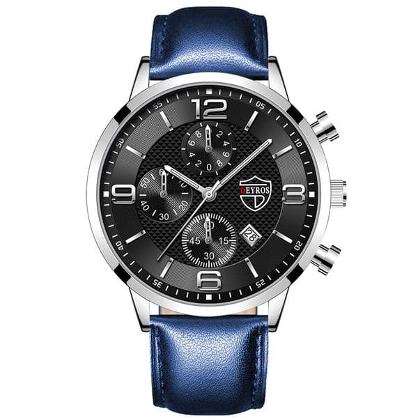 Luxury Mens Stainless Steel Watches Fashion Men Business Leather Quartz Watch Man Calendar Date Luminous Clock Relogio Masculino