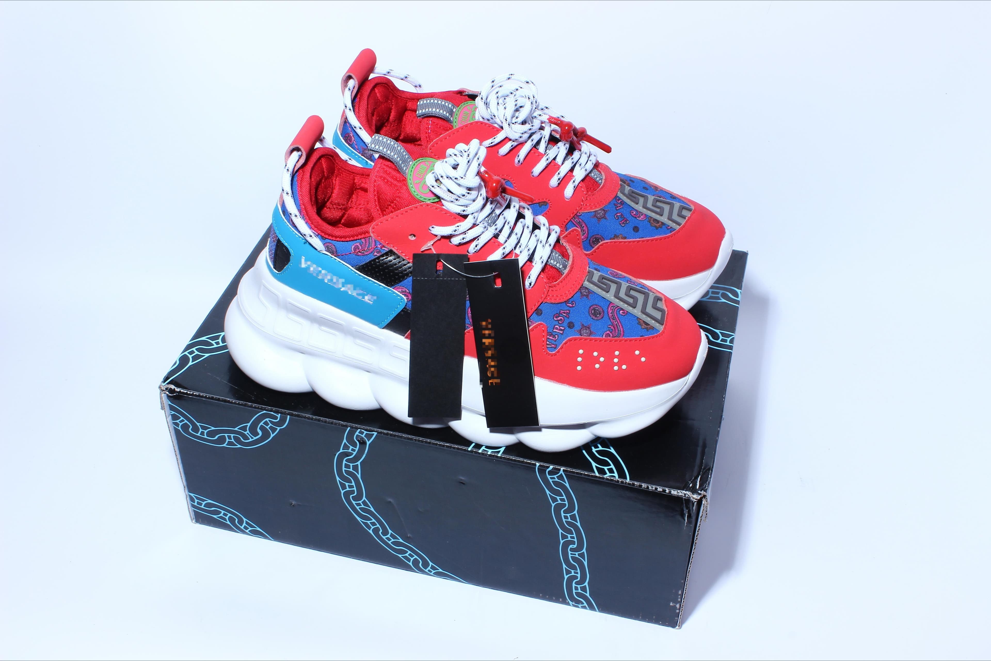 Chaussures de sport décontractées tendance Chain Reaction à tige basse, style rétro, polyvalentes, pour couples, semelle épaisse rehaussante et