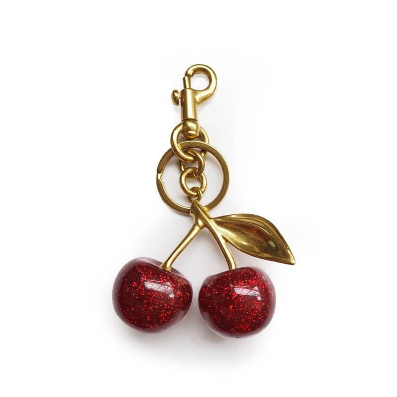 Porte-clés, breloque de sac, pendentif de sac à main, exquis, célèbre sur Internet, cristal cerise, accessoires de voiture pour femmes