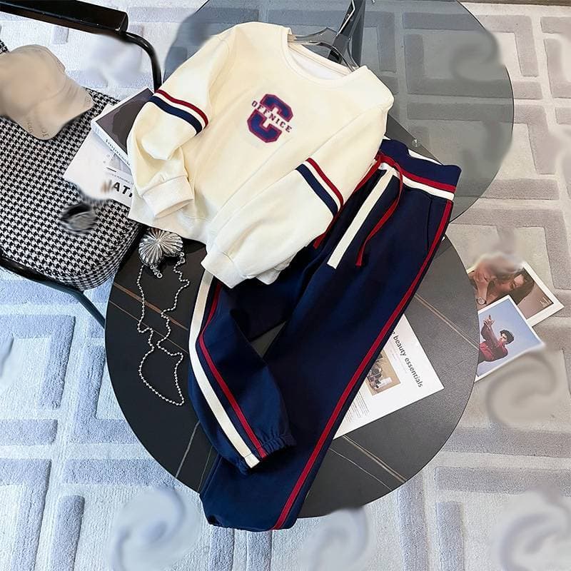 Women's Clothing Autumn And Winter New Velvet Casual Sports Suit For Women Loose Morning Running Sportswear Two Piece Suit