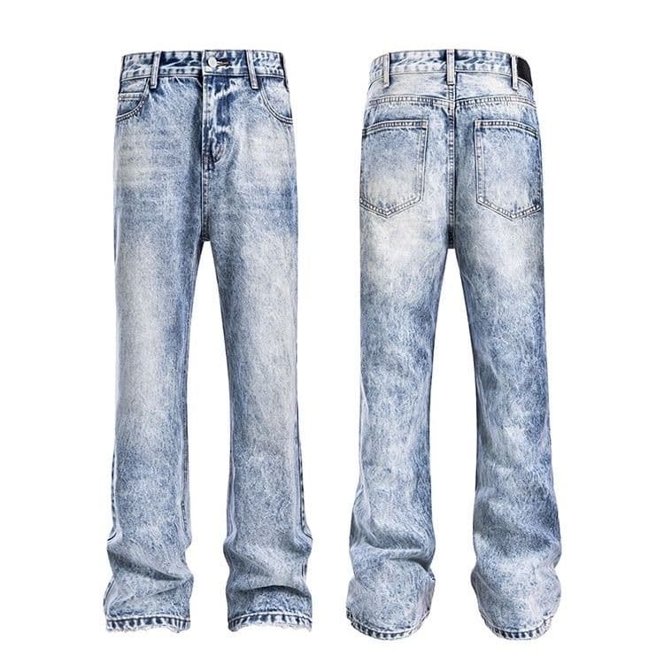 Men's Clothing Street Fashion Jeans Retro Distressed Black Gray Patches Paint Hip Hop Elastic Slim Fit Skinny Pants Men's Trend