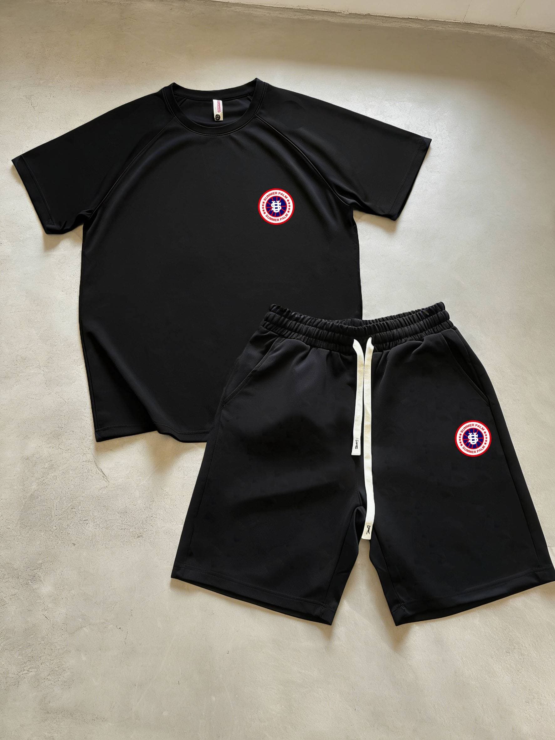 Men's Summer Heavyweight T-Shirt & Shorts Set - Textured Rayon Blend Resort Wear​