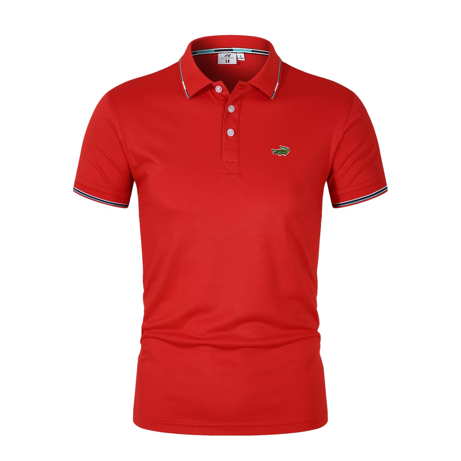 Polos homme en coton brodé, collection printemps-été, décontractés et respirants, à revers.