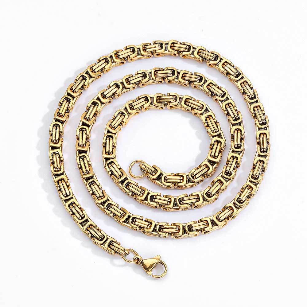 Chain Necklaces 4mm stainless steel Imperial Chain Personality necklace Byzantine titanium steel jewelry men's necklace