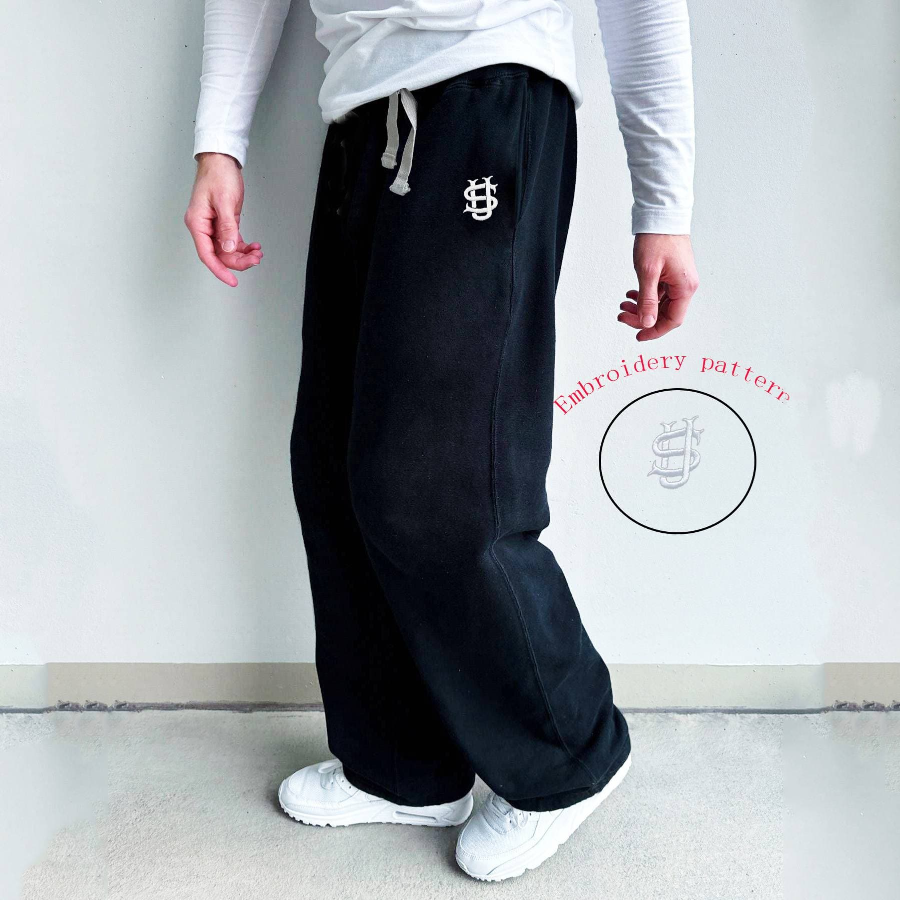 Men's Clothing Cross Border Embroidered Zipper Sweatpants Casual Trousers High Street Hip Hop Rap Street US Size Men And Women Sweatpants Wholesale