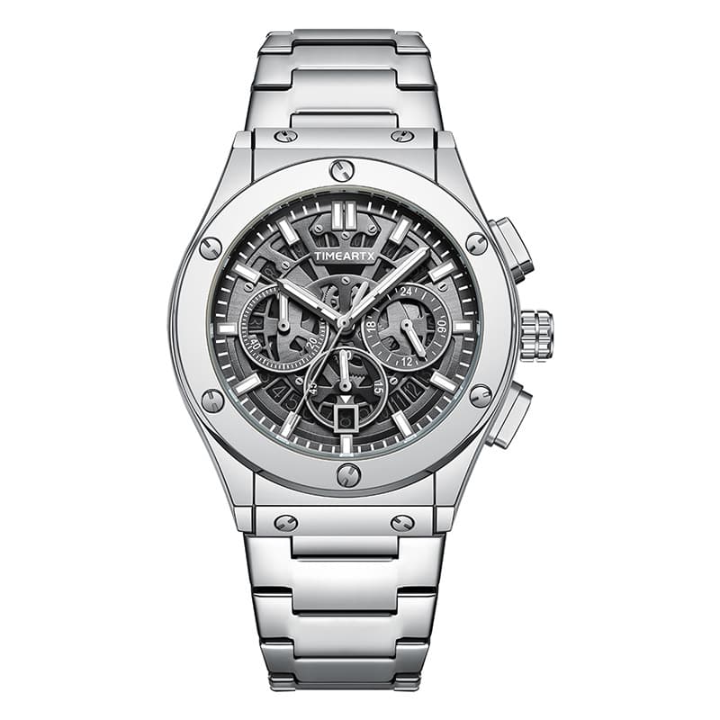 Montre à quartz lumineuse multifonctionnelle pour homme, étanche, avec chronographe, affichage de la date et bracelet en acier inoxydable (tailles 42 mm)