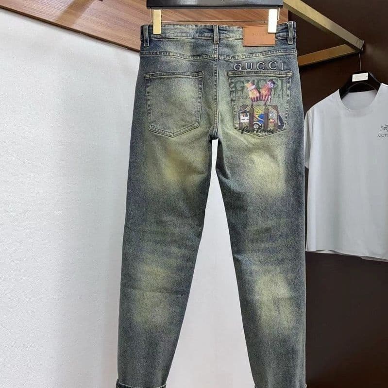 Printemps et automne nouveaux jeans hauts pour hommes beaux pantalons skinny extensibles de marque haut de gamme à la mode urbaine slim fit