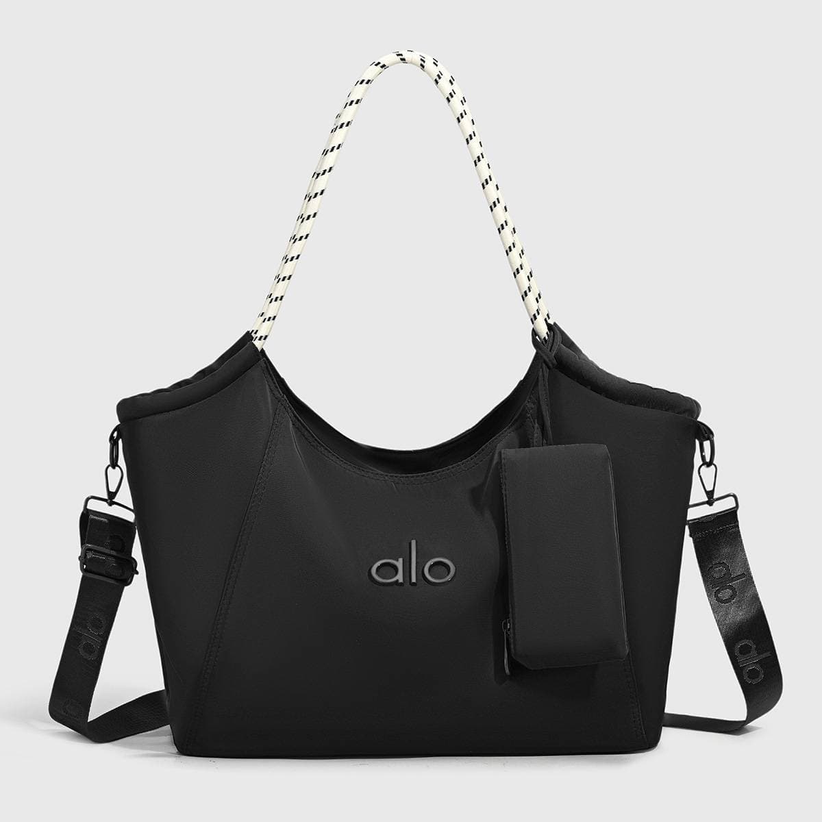 Sac bandoulière ALO en nylon, grand format, portable et décontracté.