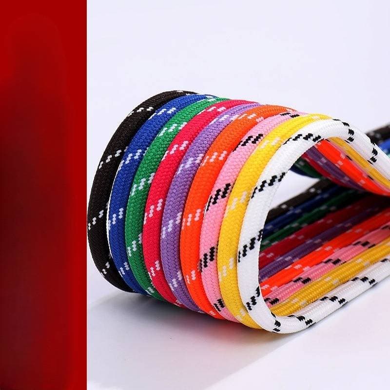 5MM core wrapped thick hiking running shoe laces pink purple three point round shoelace rope