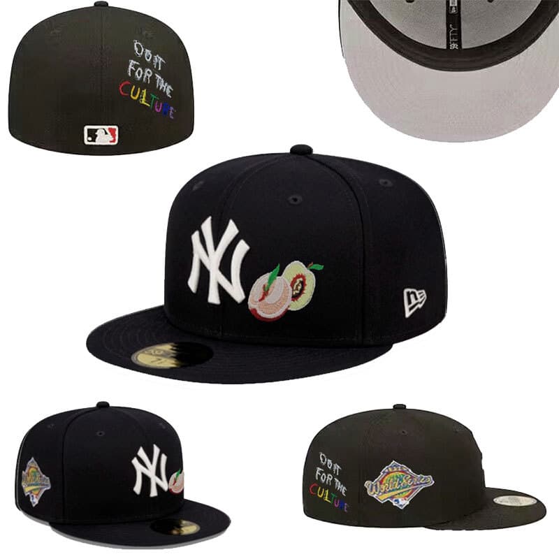Casquette de baseball 2024 New NY, grande taille, entièrement fermée, avec pare-soleil et broderie non réglable.