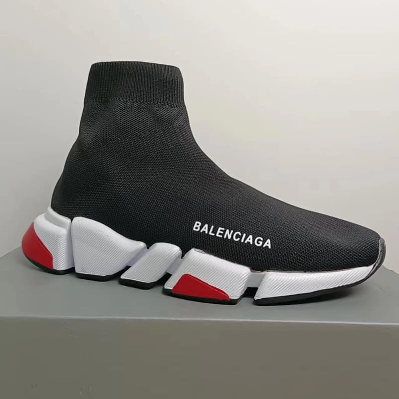 Chaussures chaussettes Baskets décontractées Hommes Femmes Speed Trainer Triple Noir Graffiti Blanc Bleu Rouge Semelle transparente Volt À lacets