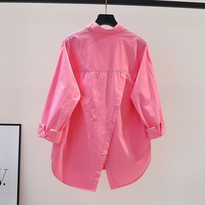 [Cotton Linen] Women's Loose Mid-length, Spring New , Design, Split Back, Versatile Shirt