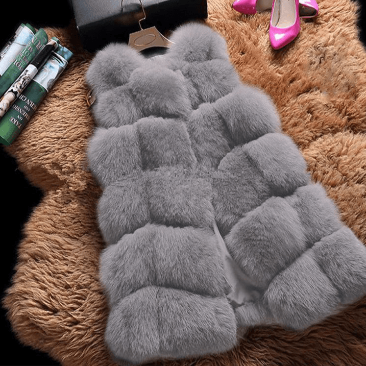 Women's Clothing autumn and winter new fox fur vest women's wear medium and long casual fur coat