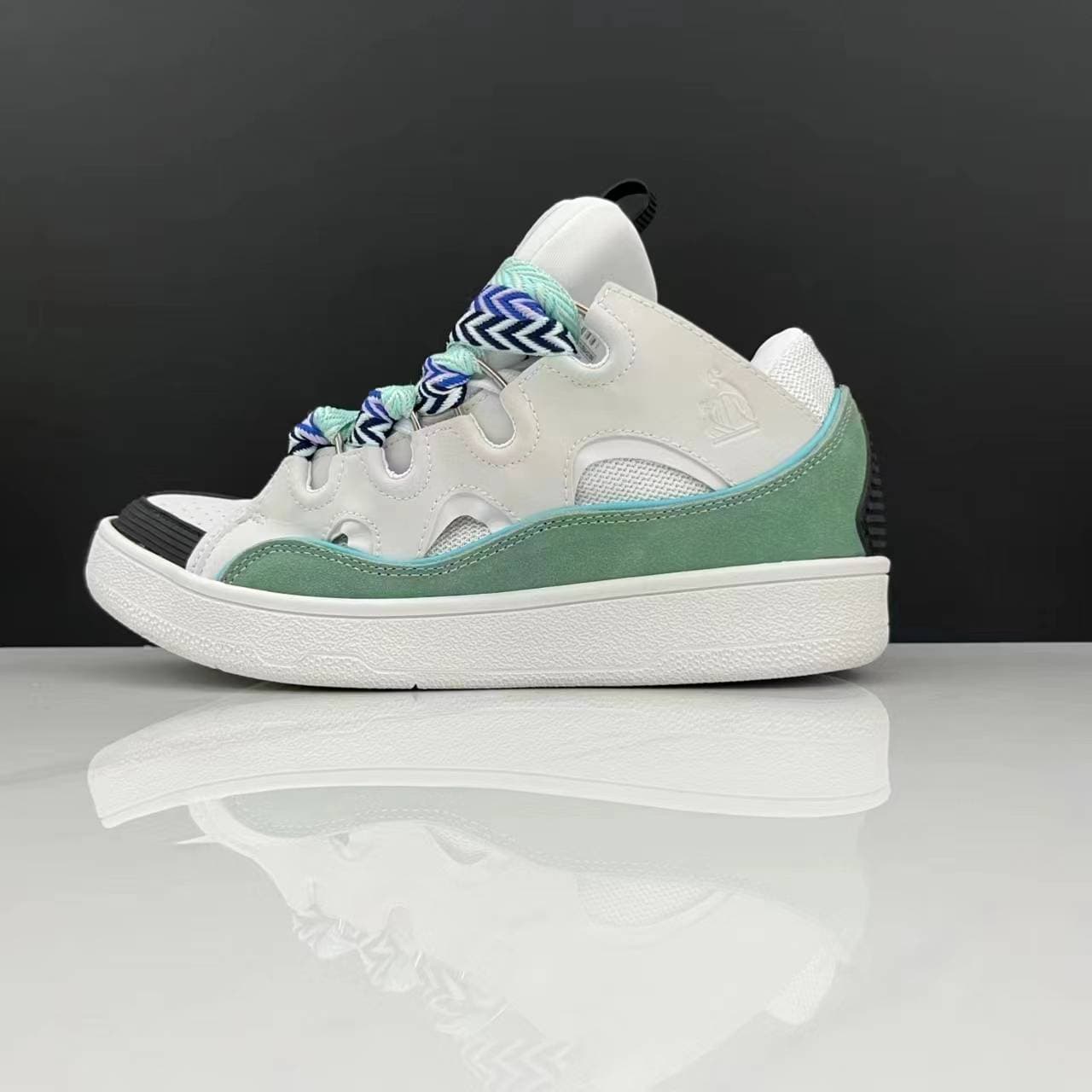 Chaussures plates respirantes unisexes à semelle épaisse en cuir véritable à lacets, chaussures décontractées de couleurs mélangées, chaussur